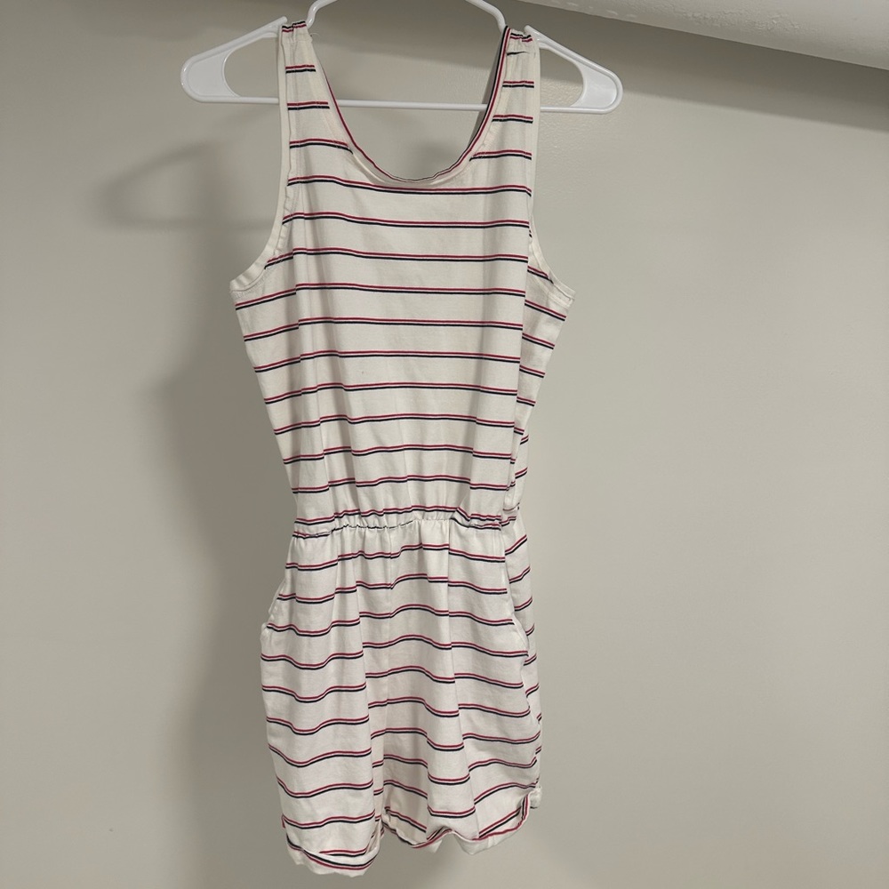 Sam & Lavi Striped Romper - Size Small, White with Red and Navy stripes